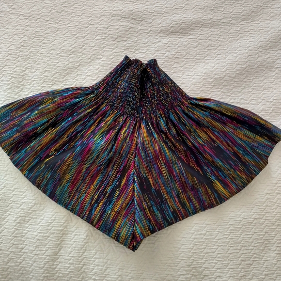 Queen Of Sparkles Black Rainbow Leather High Rise Swing Shorts Sz Xs - Picture 5 of 5